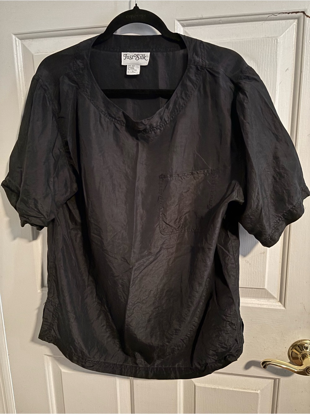 Vintage Just Silk Black Flowy T-Shirt